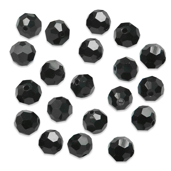 8mm Round 32 Faces Faceted Crystal Glass Beads