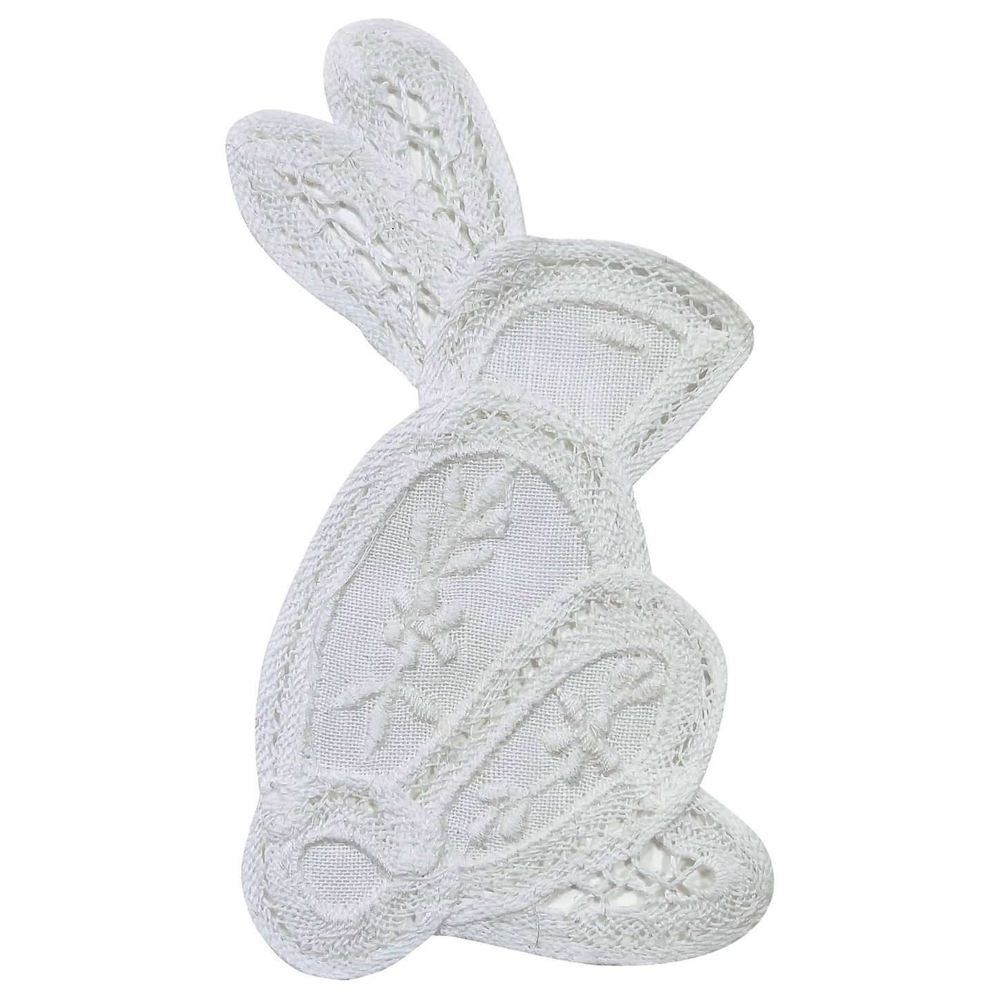 Battenburg Lace Small Rabbit Applique/Patch  - White