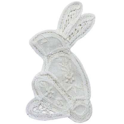 Battenburg Lace Small Rabbit Applique/Patch  - White