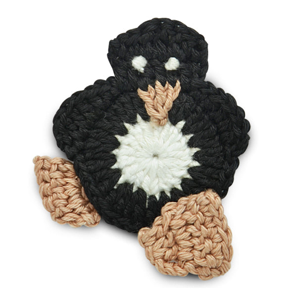 Crochet Penguin Applique/Patch  - Black Multi