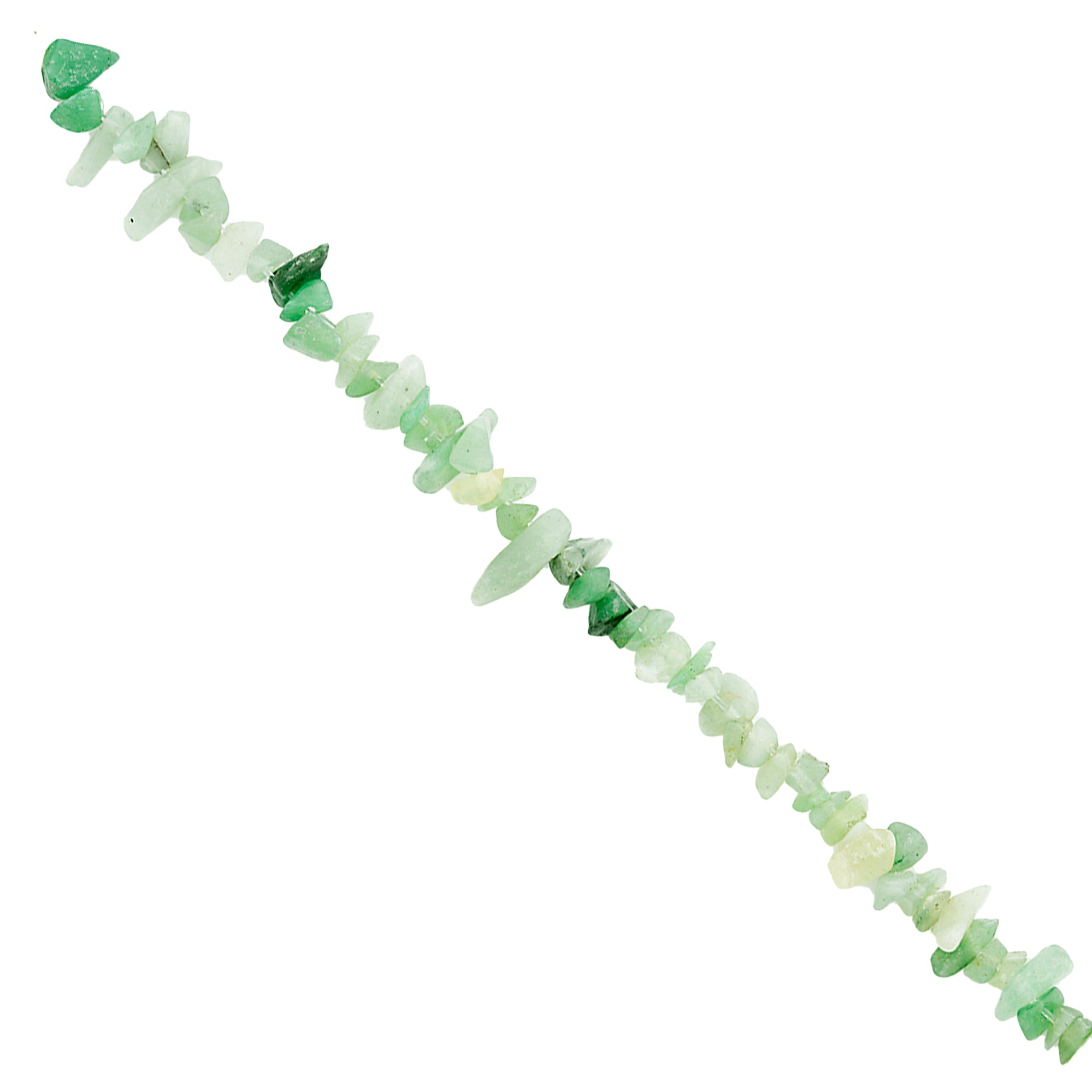 Green Aventurine Chips 6 Inch Strand      - Light Green