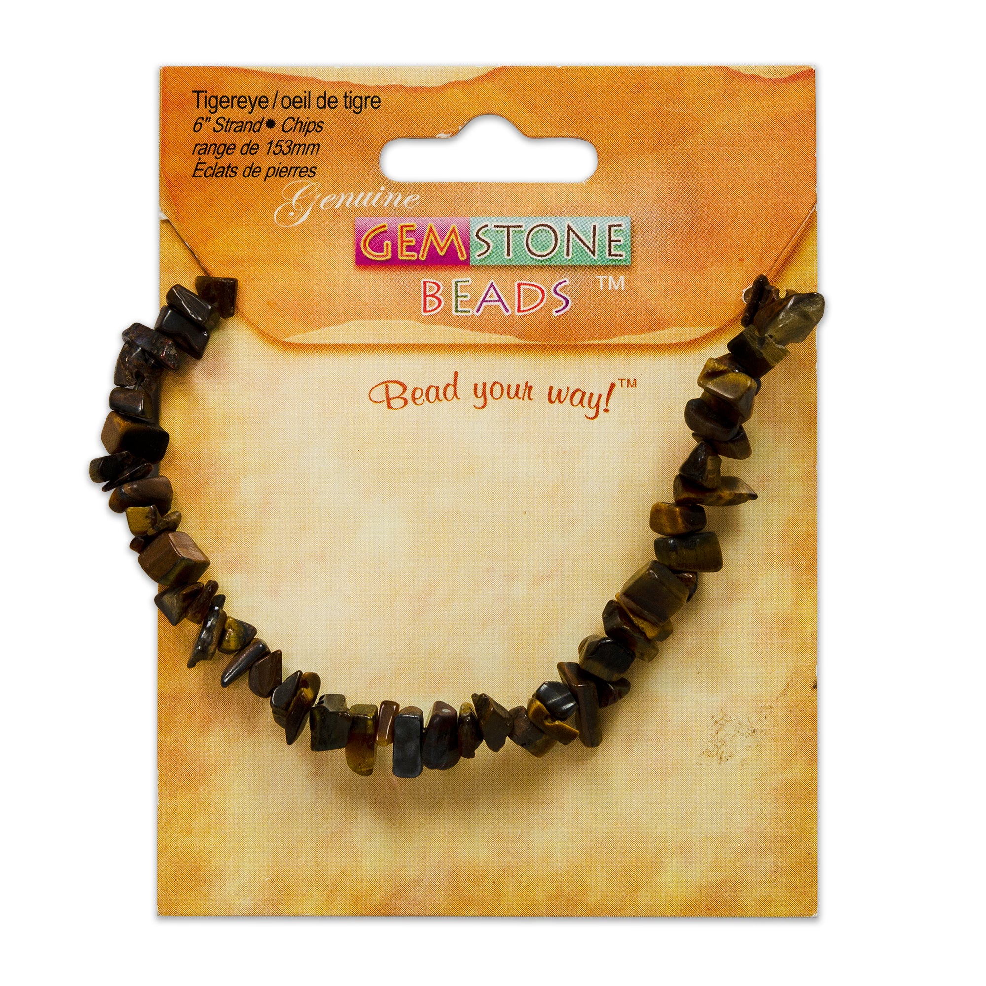 Tiger Eye Chips 6 Inch Strand    - Brown Multi