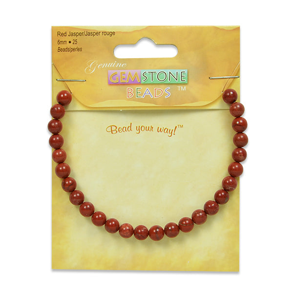 Red Jasper Beads Pack of 25