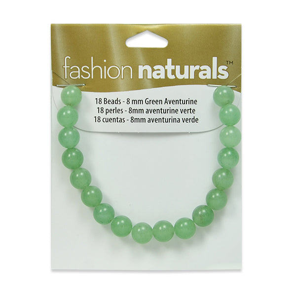 Green Aventurine Beads Pack of 18    - Light Green