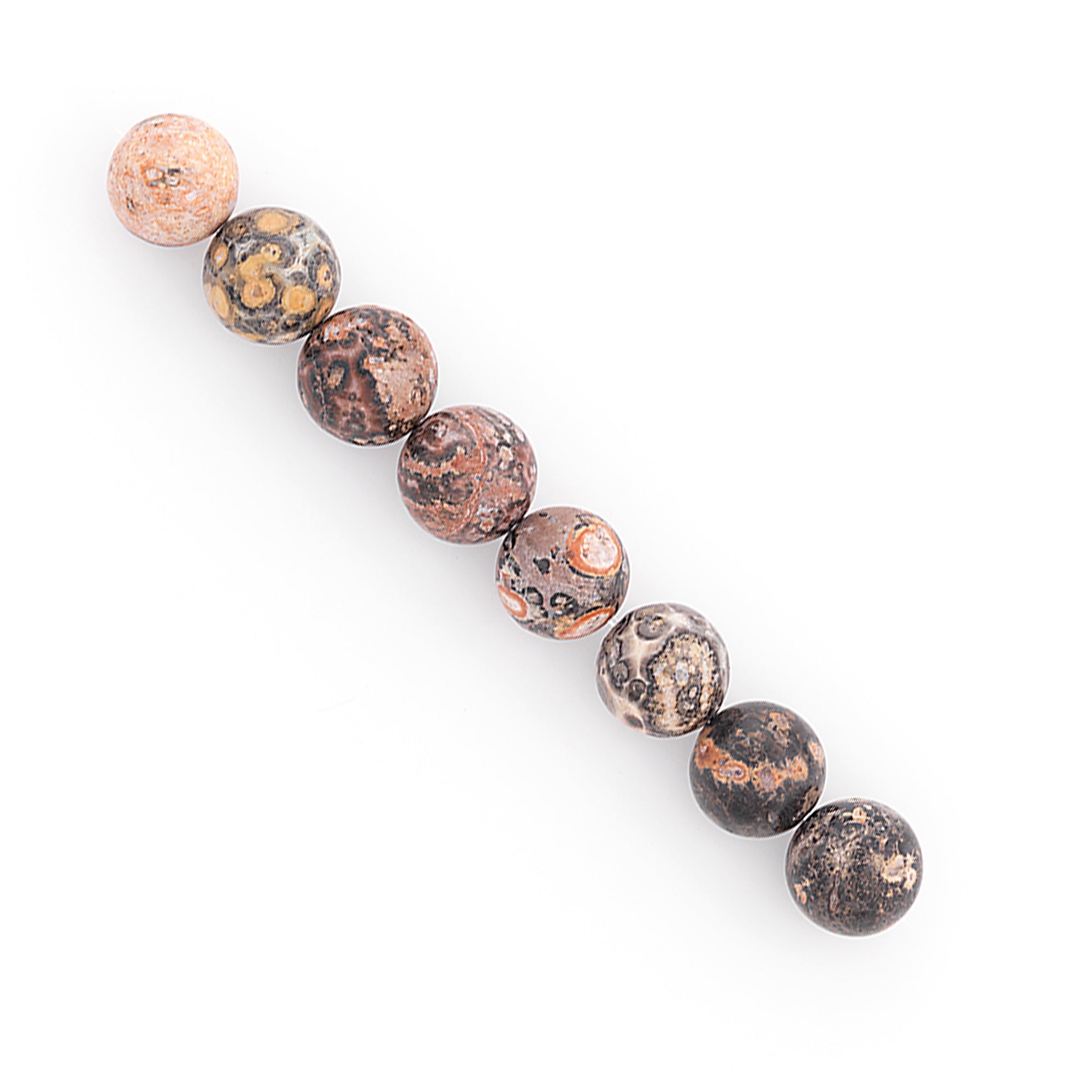 Leopard Jasper Beads Pack of 8     - Multi Colors