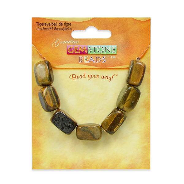 Tiger Eye Stone Nugget Beads Pack of 7     - Brown Multi