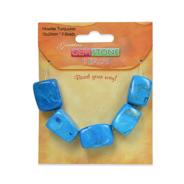 Howlite Turquoise Nugget Beads Pack of 5