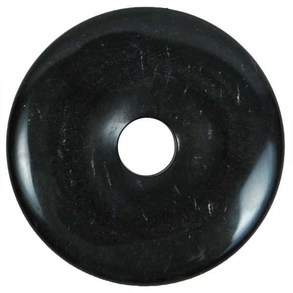 Black Stone Donut Pendant