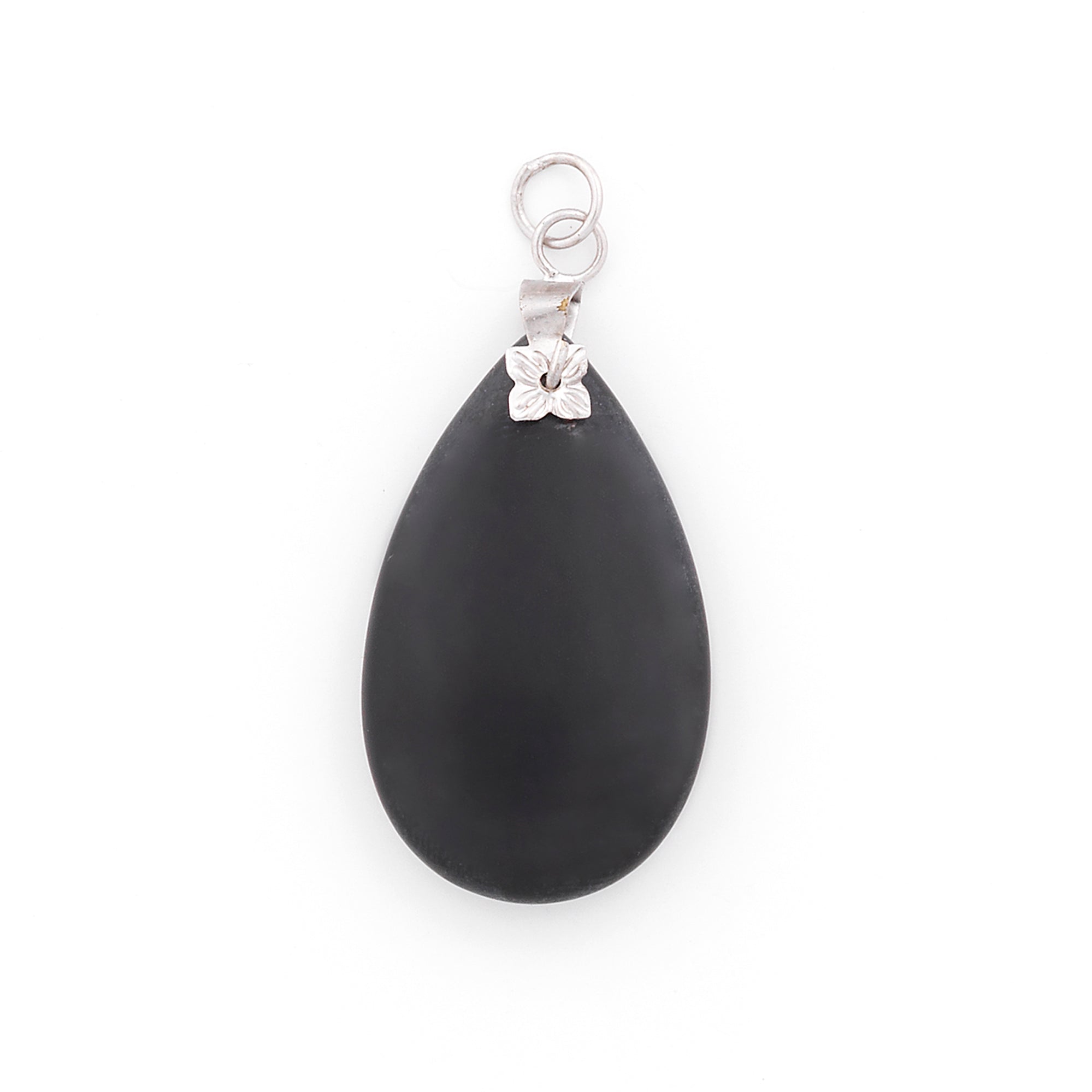 Black Stone Drop Pendant