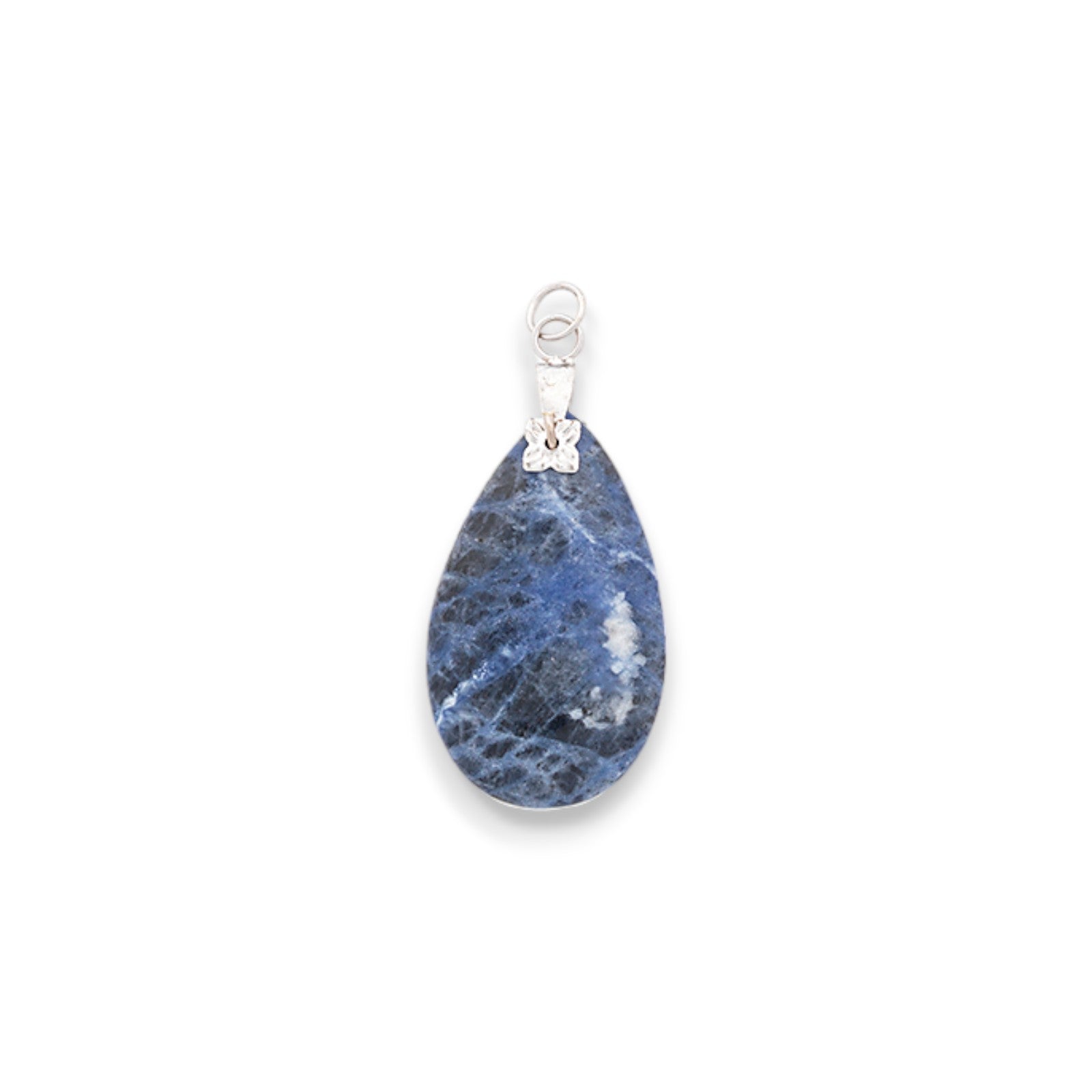 Sodalite Drop Pendant     - Navy Multi