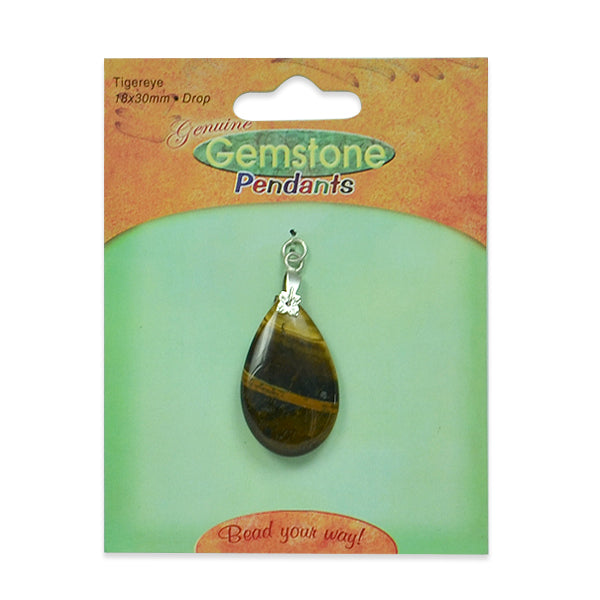 Tiger Eye Drop Pendant     - Multi Colors