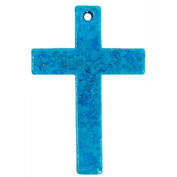 40mm x 30mm Chinese Turquoise Cross Pendant