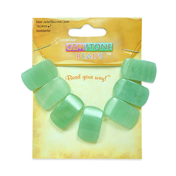 New Jade Half Moon Beads (Pack of 7)  - Green