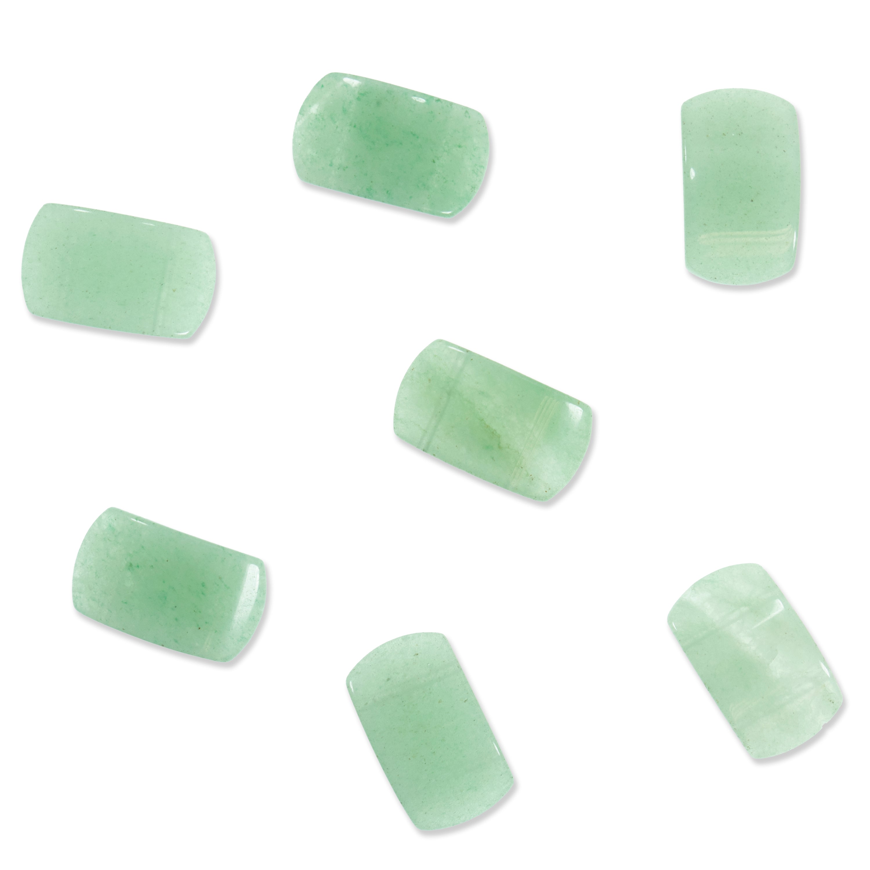 New Jade Half Moon Beads (Pack of 7)  - Green