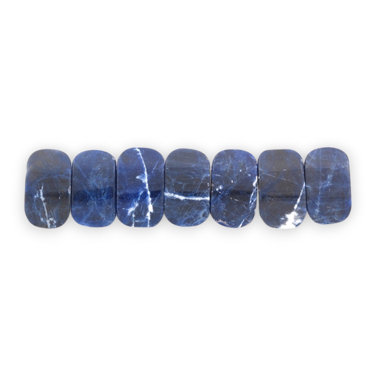 Sodalite Half Moon Beads (Pack of 7)  - Navy Multi