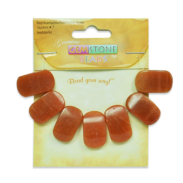 Red Aventurine Half Moon Beads Pack of 7