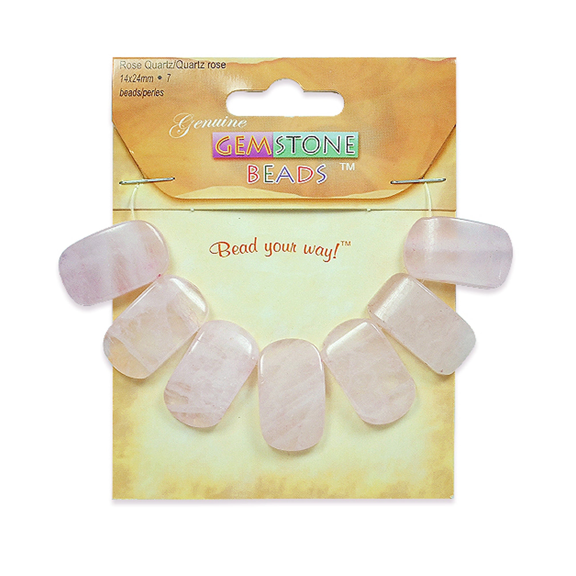 Rose Quartz Half Moon Beads Pack of 7