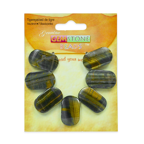 Tiger Eye Half Moon Beads Pack of 7    - Brown Multi