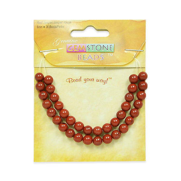 Red Jasper Beads Pack of 36