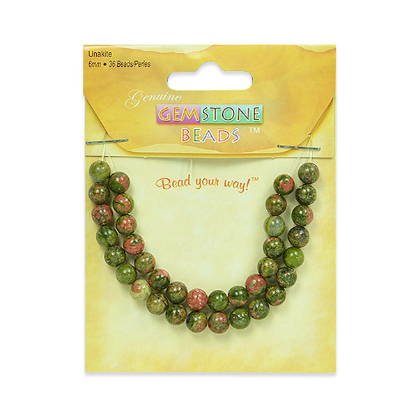 Unakite Beads Pack of 36     - Multi Colors