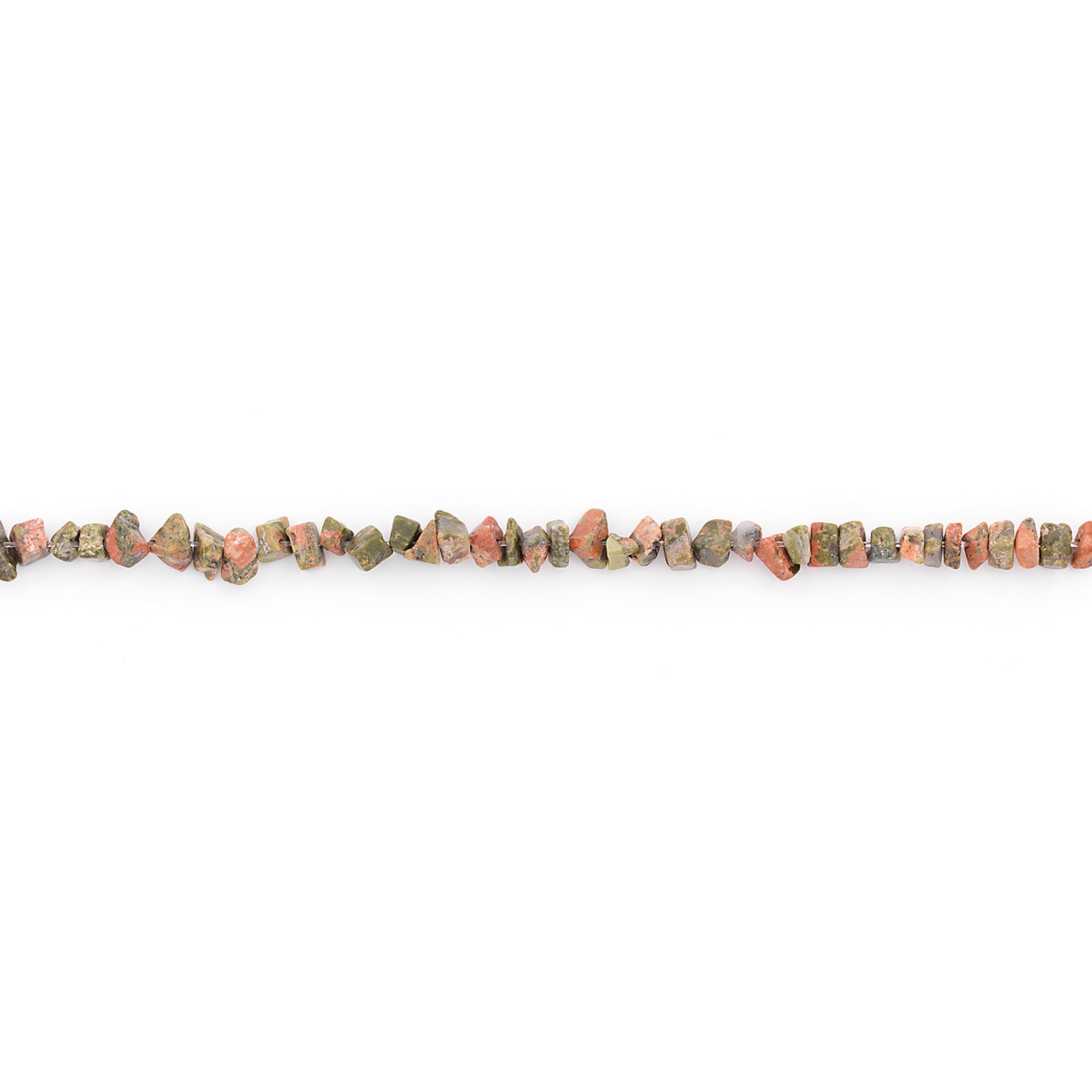 Unakite Chips 6 Inch Strand      - Multi Colors