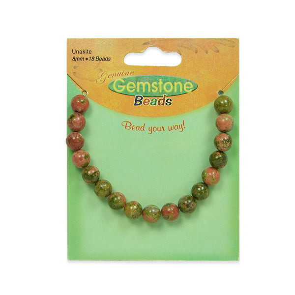 Unakite Beads Pack of 18   - Multi Colors