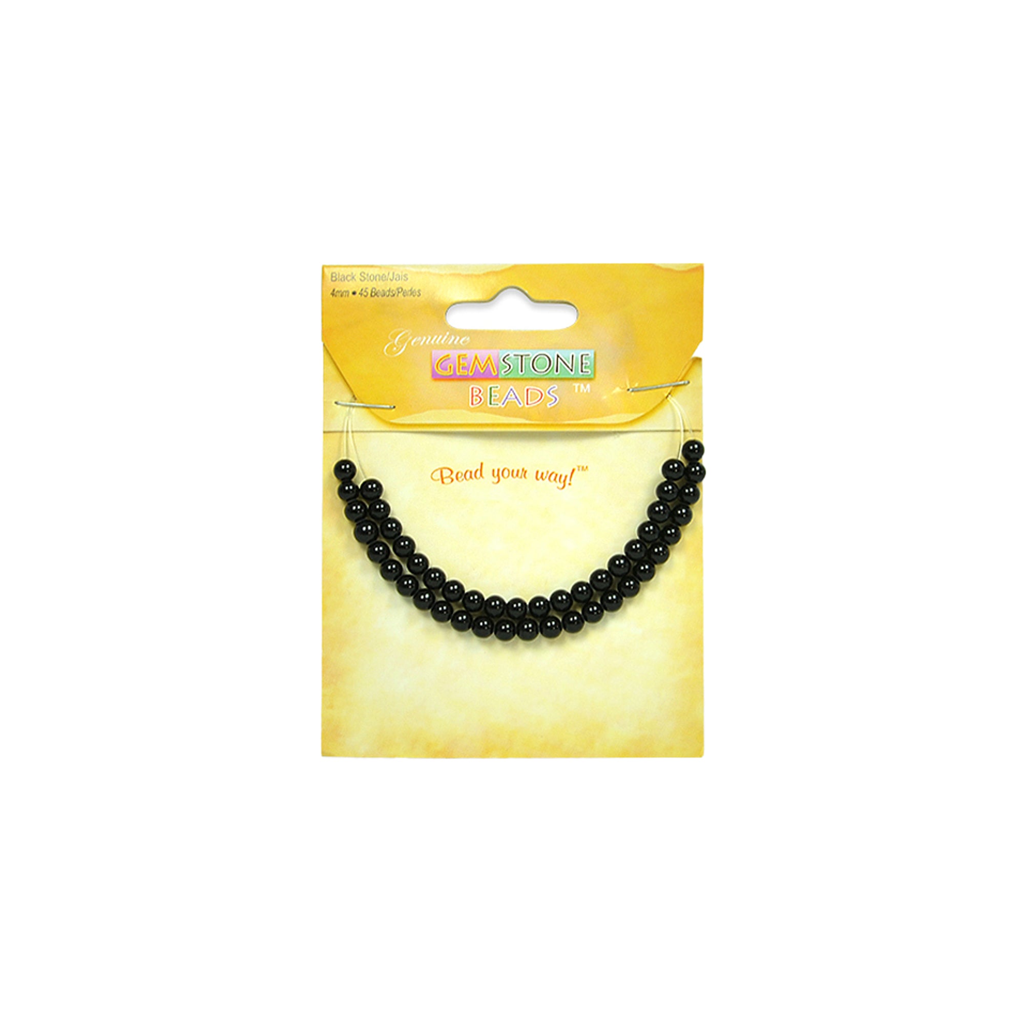 Black Stone Beads Pack of 45