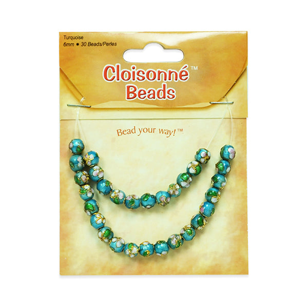 Cloisonne Beads Pack of 30     - Turquoise Multi