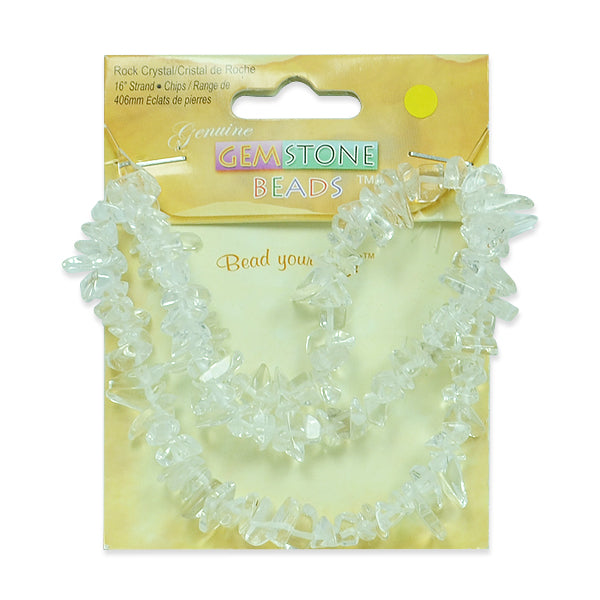 Rock  Crystal Chips - 16" Strand      - Natural