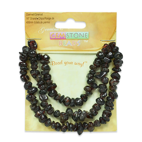 Garnet Natural Gemstone 3-7mm Chips 16" Strand (100-120 pcs)