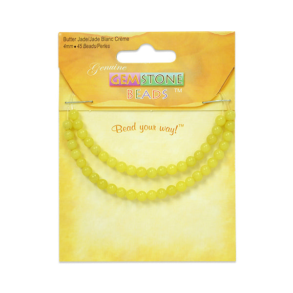 Butter Jade Beads - 4mm - 45 pcs.        - Natural