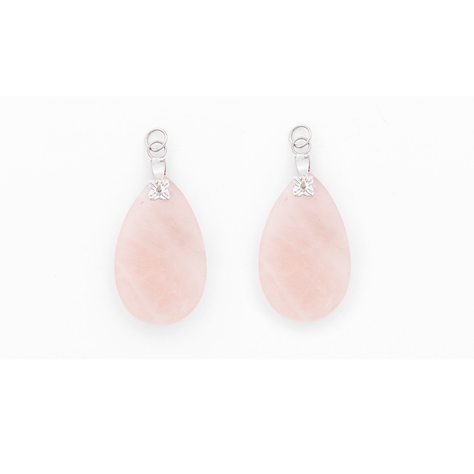 Rose Quartz Drop Pendants - 18x30mm -  2 pcs.    - Natural