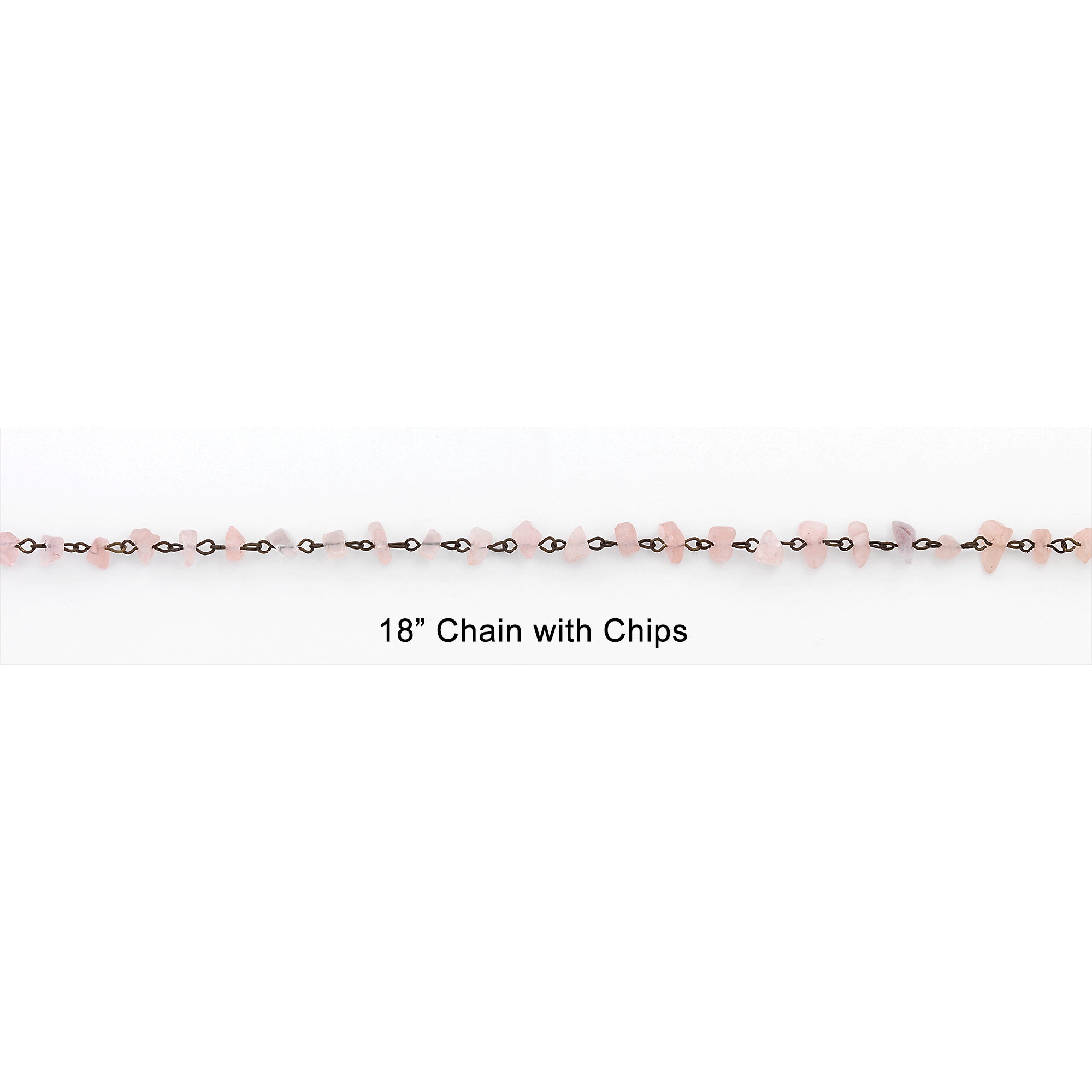 Rose Quartz Chain with Chips - 18" Strand   - Natural