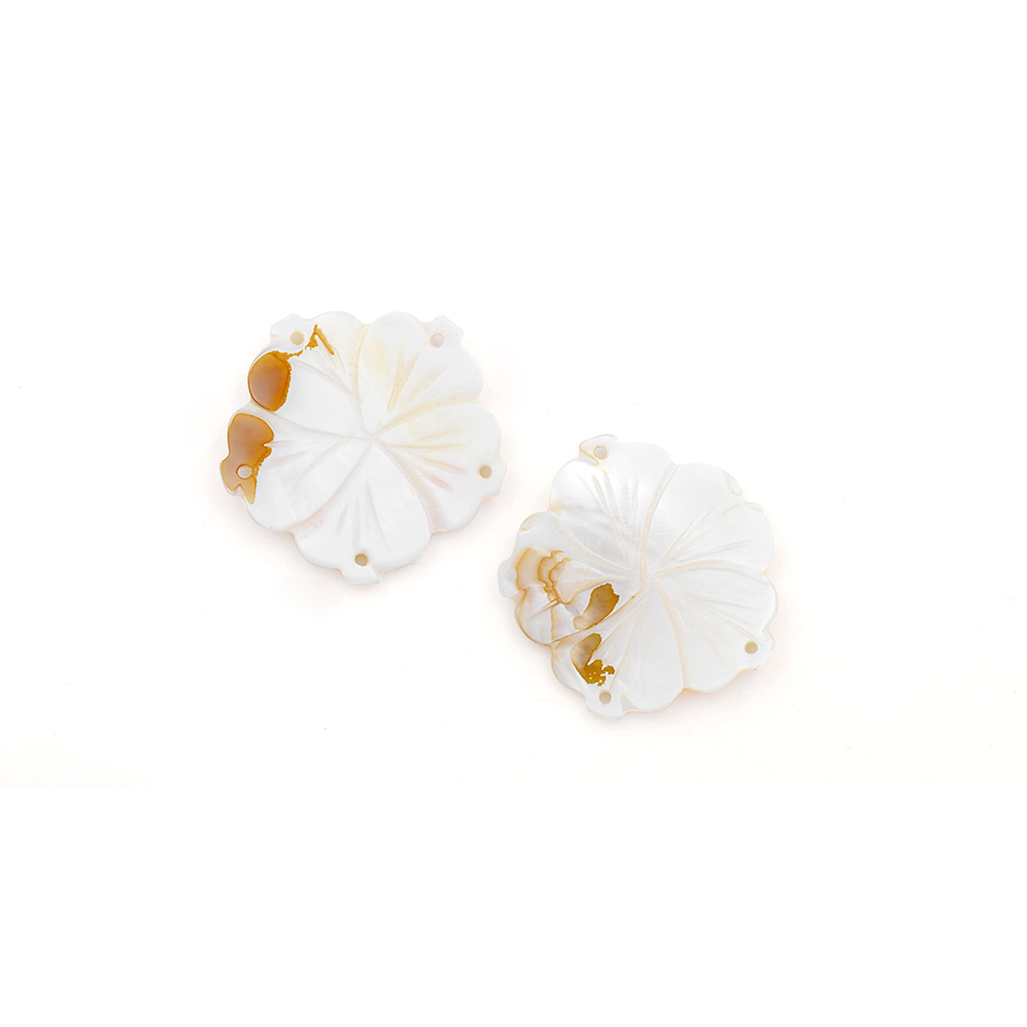 Shell Daisy Pendant - Oyster - Small  - 2 pcs.  - Natural