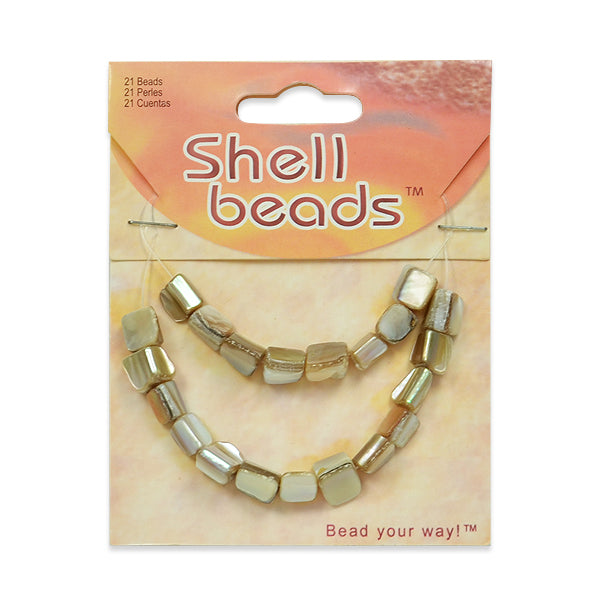 Sea Shell 4-6mm Nugget Beads PK/21 Natural