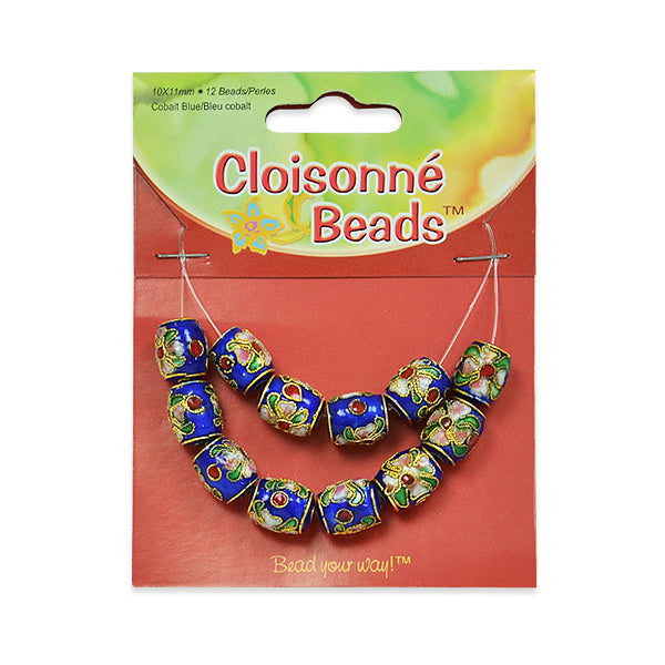 Cloisonne Beads Pack of 12  - Blue Multi