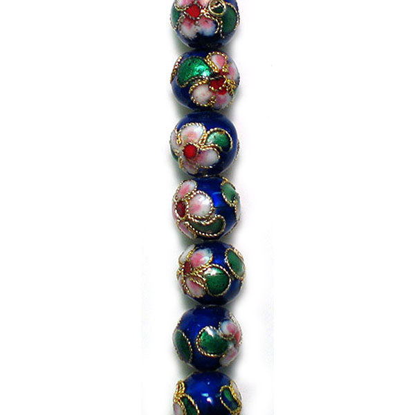 Cloisonne Beads Pack of 16  - Blue Multi