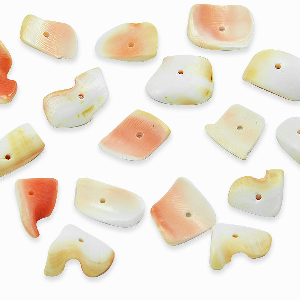 Shell Fragment Beads - Pink - 18 pcs.  - Natural