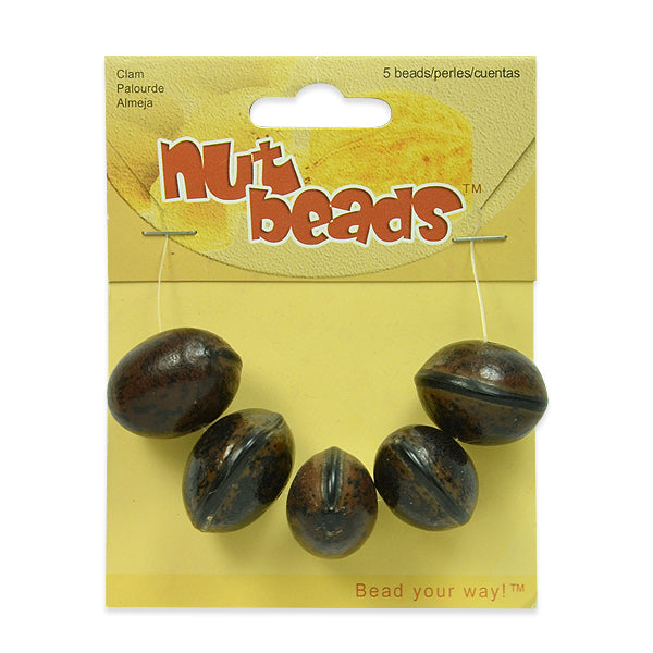 Clam Nut Beads - 5 pcs.       - Natural