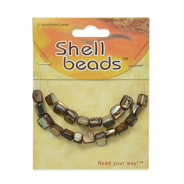 Tinted Shell Nugt Beads Slt Pack of 21   - Natural