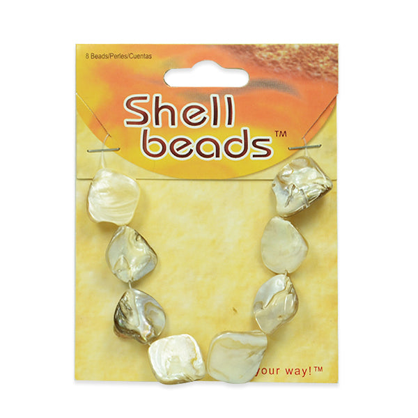 Sea Shell Chunky 12mm-18mm Beads PK/8 Tinted  Natural