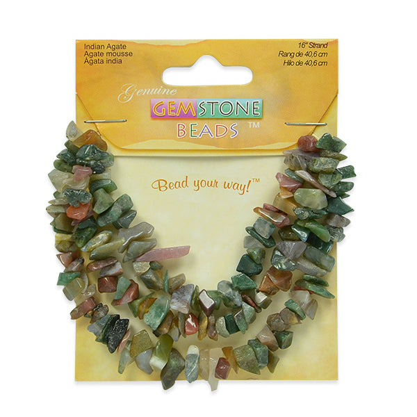 Indian Agate Chips - 16" Strand    - Natural