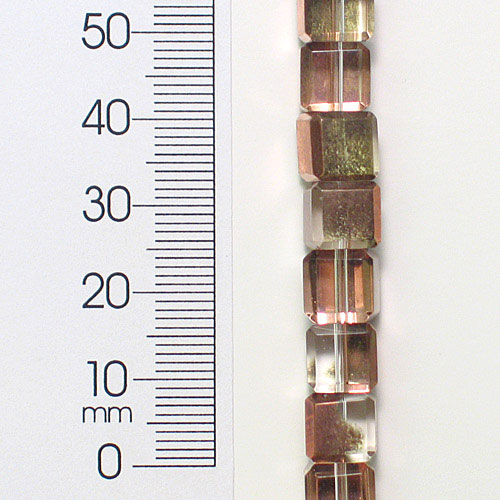 Faceted Glass Bead 8 Inch Strand   - Brown Multi