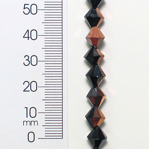 Diamond Faceted Glass Bead 8 Inch Strand  - Chocolate