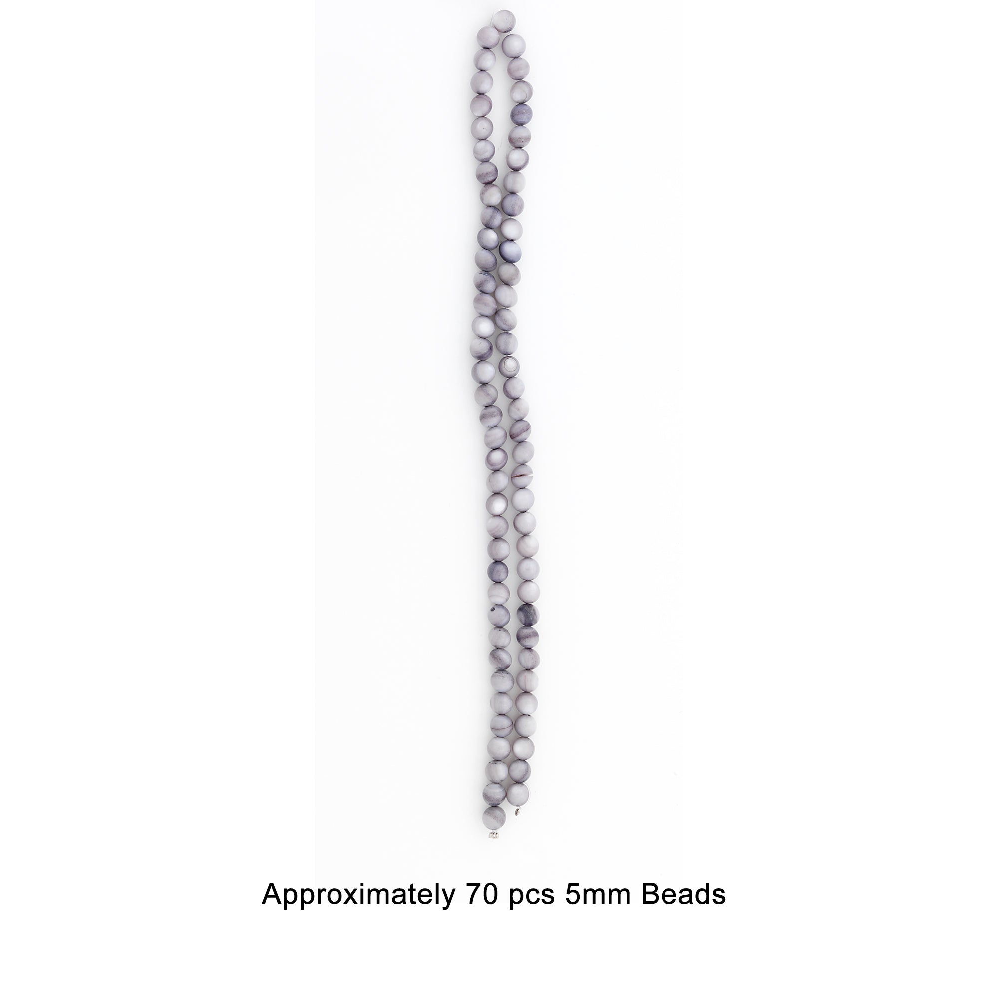 A 16" Strand of 5mm Round Tinted Gray Shell Beads (about 70 beads)