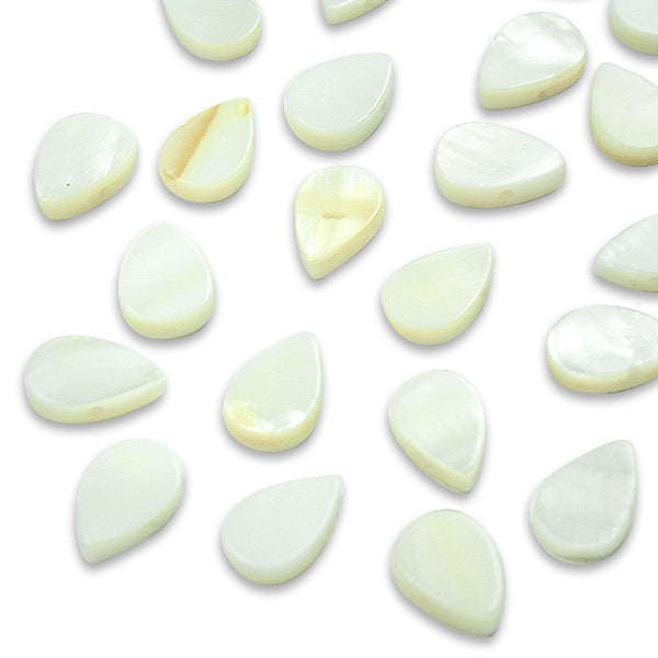 Sea Shell Hand Crafted 8x12mmTear Drop Shape Beads | 60-64 pcs| Natural