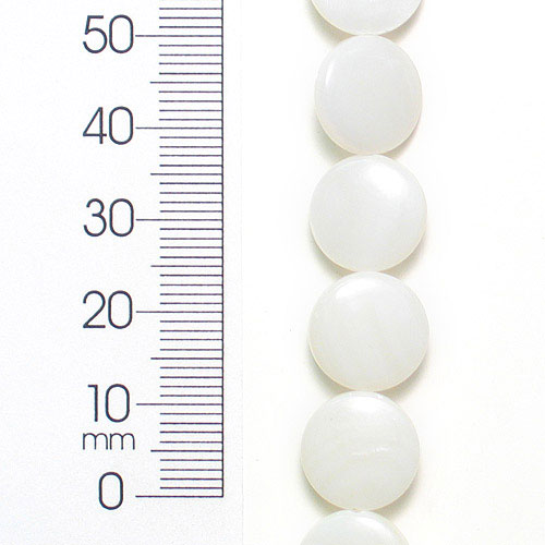 Sea Shell 12mm Round Disc Shape Beads (32) - Natural