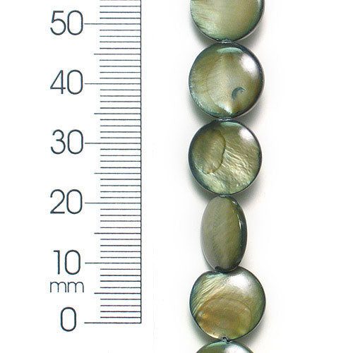 Tinted Shell Beads - Teal - 12mm - 2 x 8" Strand  - Natural