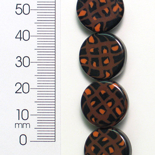 Round Button Painted Fashion Bead 8 Inch Strand   - Multi Colors