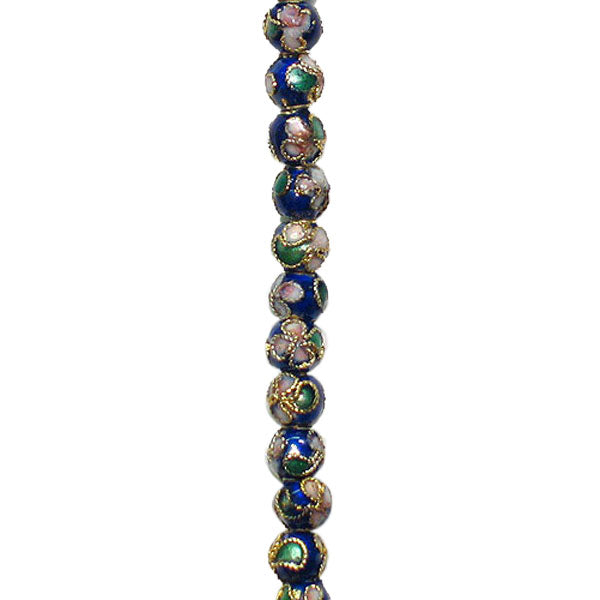 5mm x 5mm Cloisonne Bead 8 Inch Strand  - Blue Multi